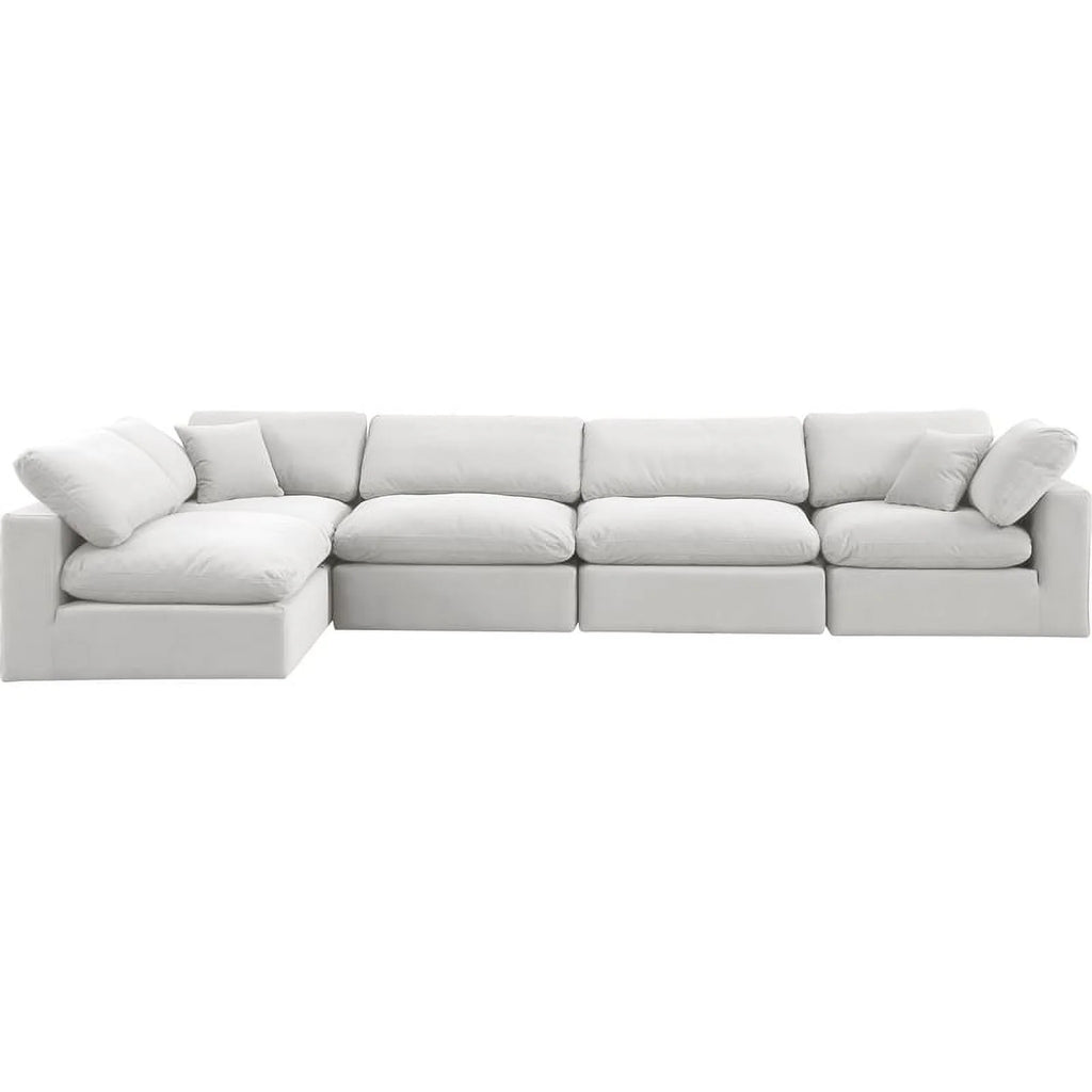 Cream Velvet Modular Sectional C1935