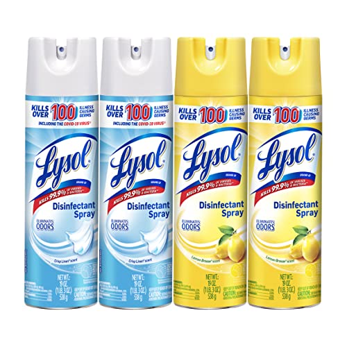 Lysol Disinfectant Spray, Sanitizing and Antibacterial Spray, For Disinfecting and Deodorizing, Lemon Breeze, 19 Fl Oz (Pack of 2), Packaging May Vary