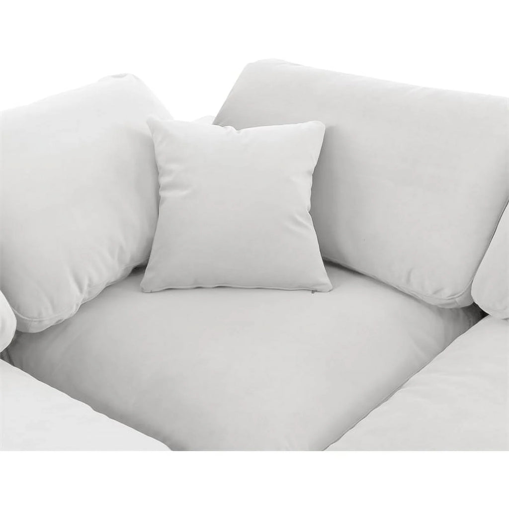 Cream Velvet Modular Sectional C1935