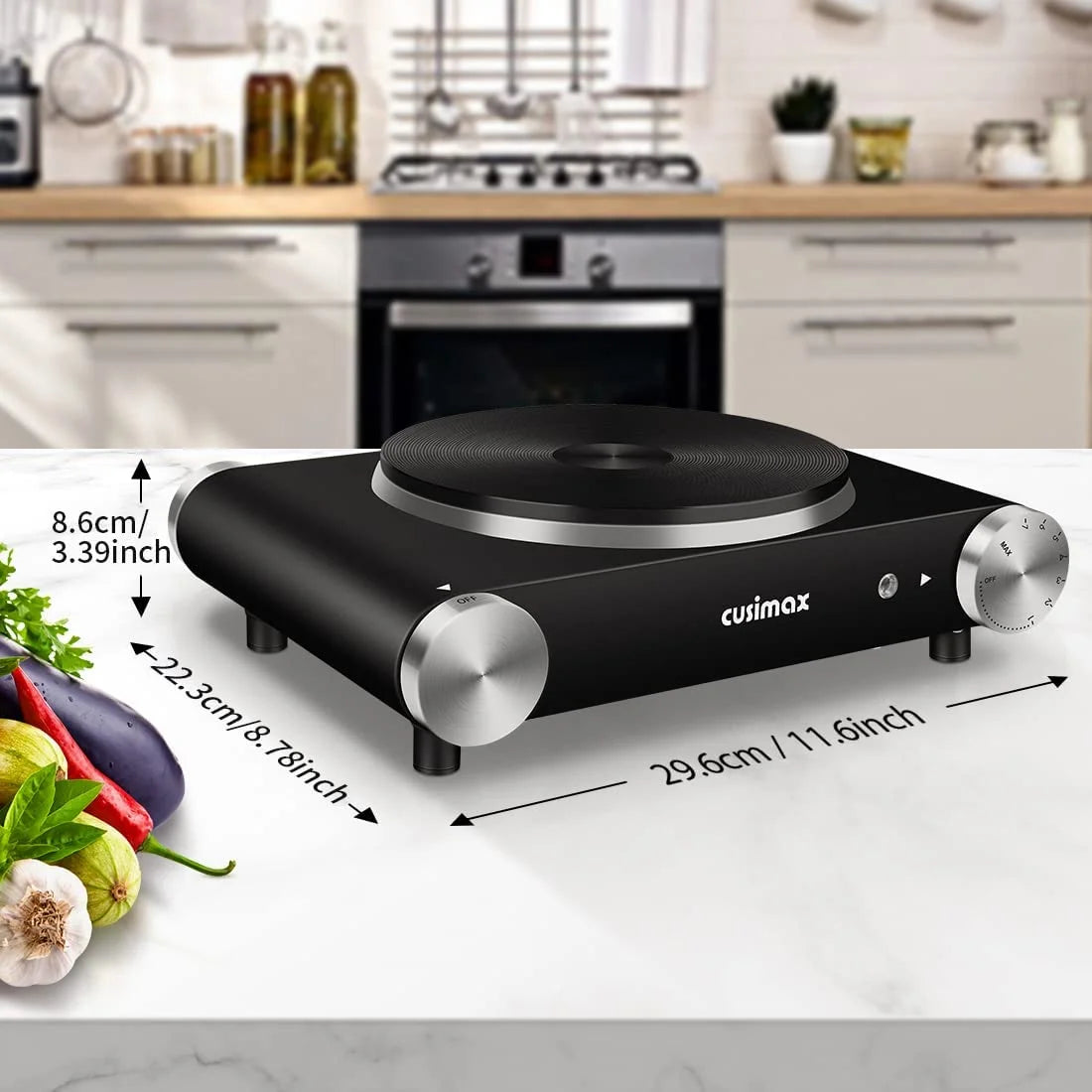 1500W Electric Hot Plate Portable Single Burner Adjustable Temperature B570488
