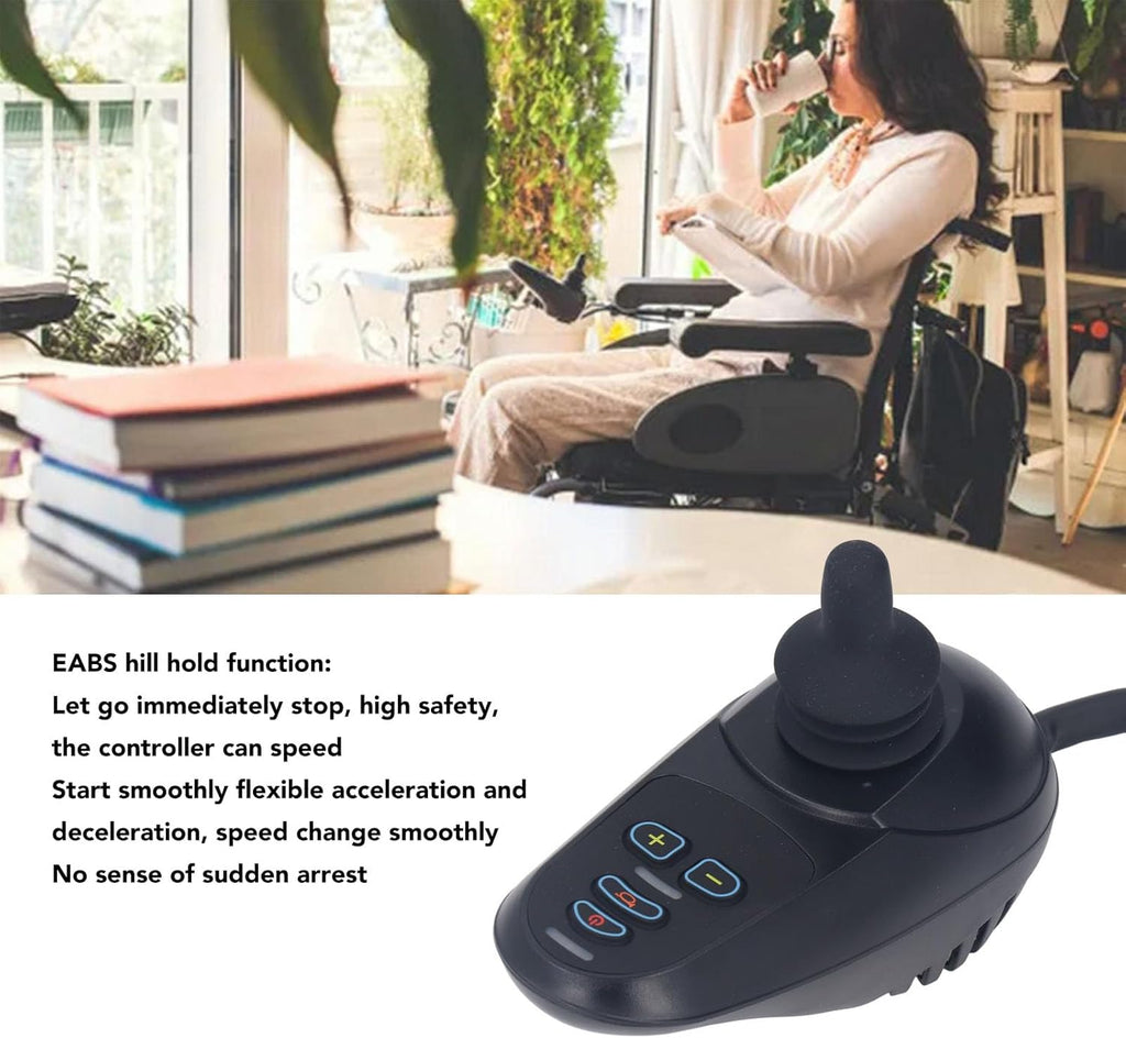 Wheelchair Joystick Controller, 4 Keys, Adjustable Speed and Brake, 24V DC S7589