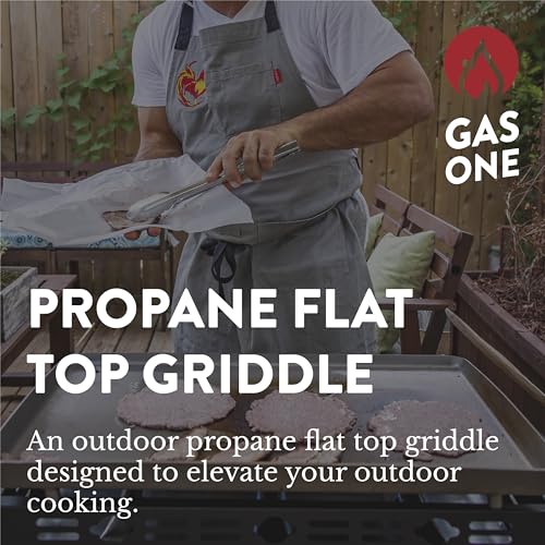 26 Inch Flat Top Gas Grill with 3 Burners, Propane, Stainless Steel Tabletop with Pre Season Griddle I61934