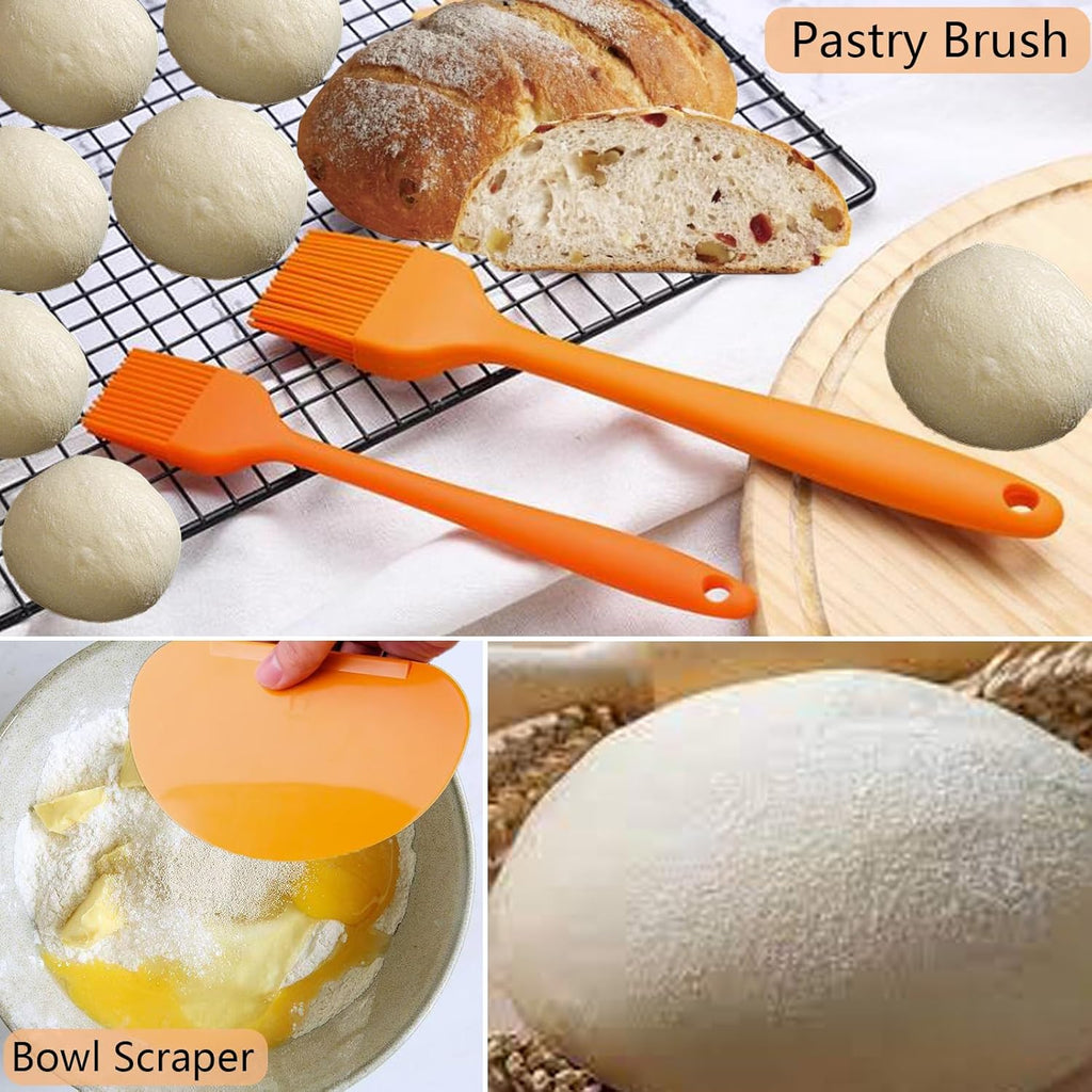 Bread Proofing Basket Kit with Linen Liners and Dough Scraper Z680390