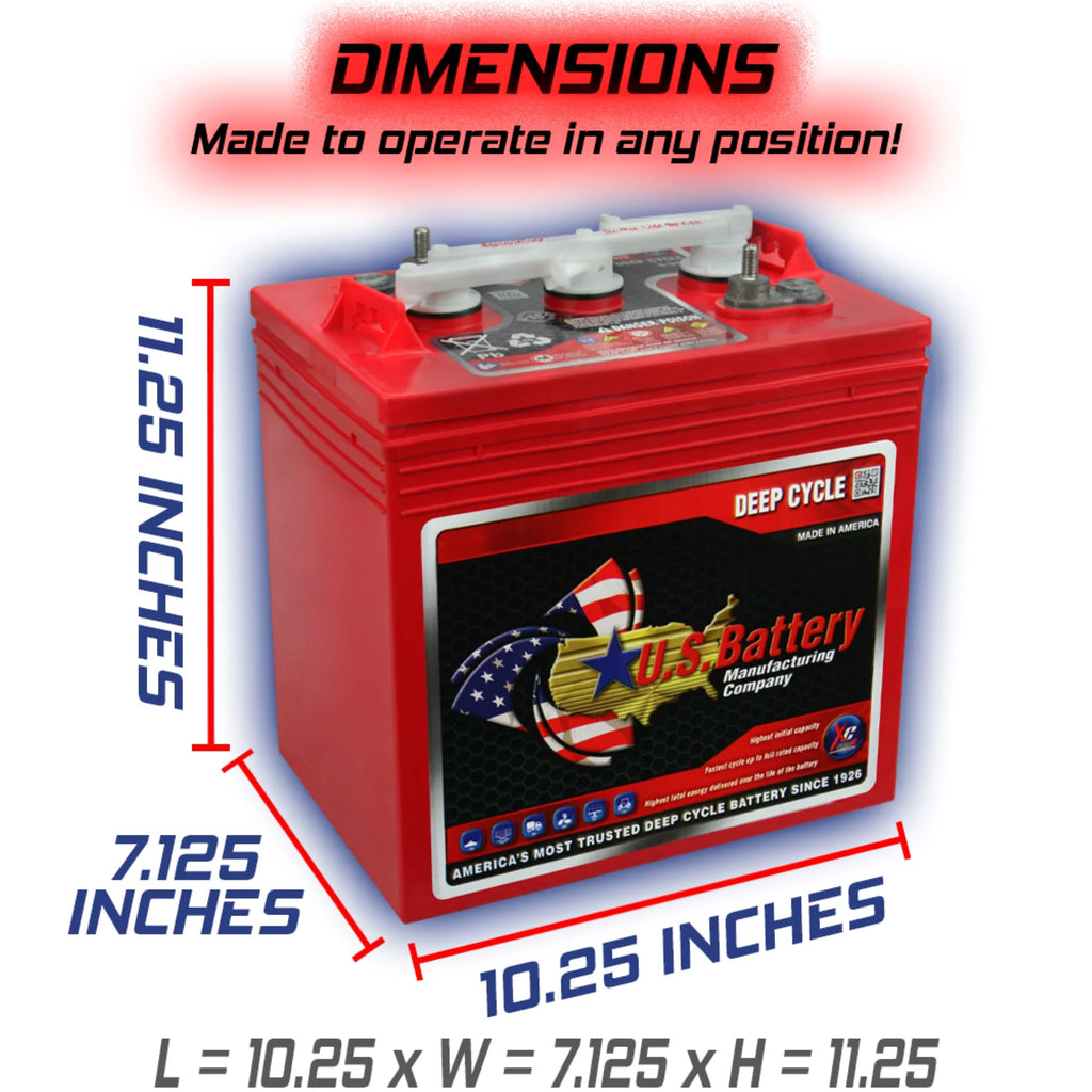 6V Deep Cycle Battery for Golf Cart, Solar, Marine, RV and Industrial Use - 4 Pack U61563