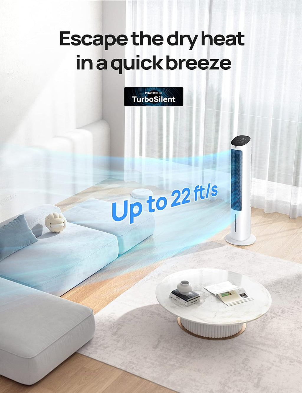 40" Oscillating Tower Fan for Bedroom with Remote Control, 3 Modes, Quiet Floor Fan O569