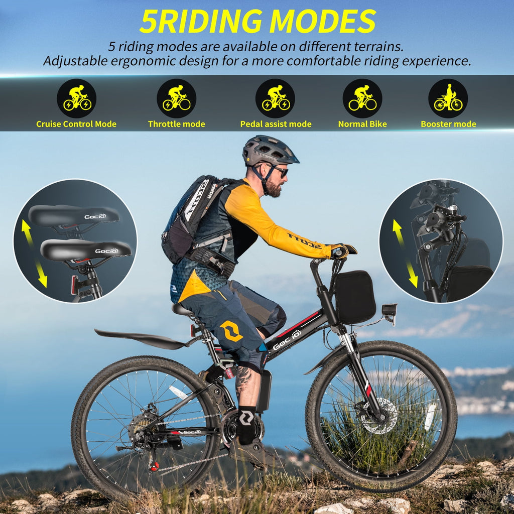 Foldable Electric Bike 500W 26" 48V Full Suspension for Adults G202633