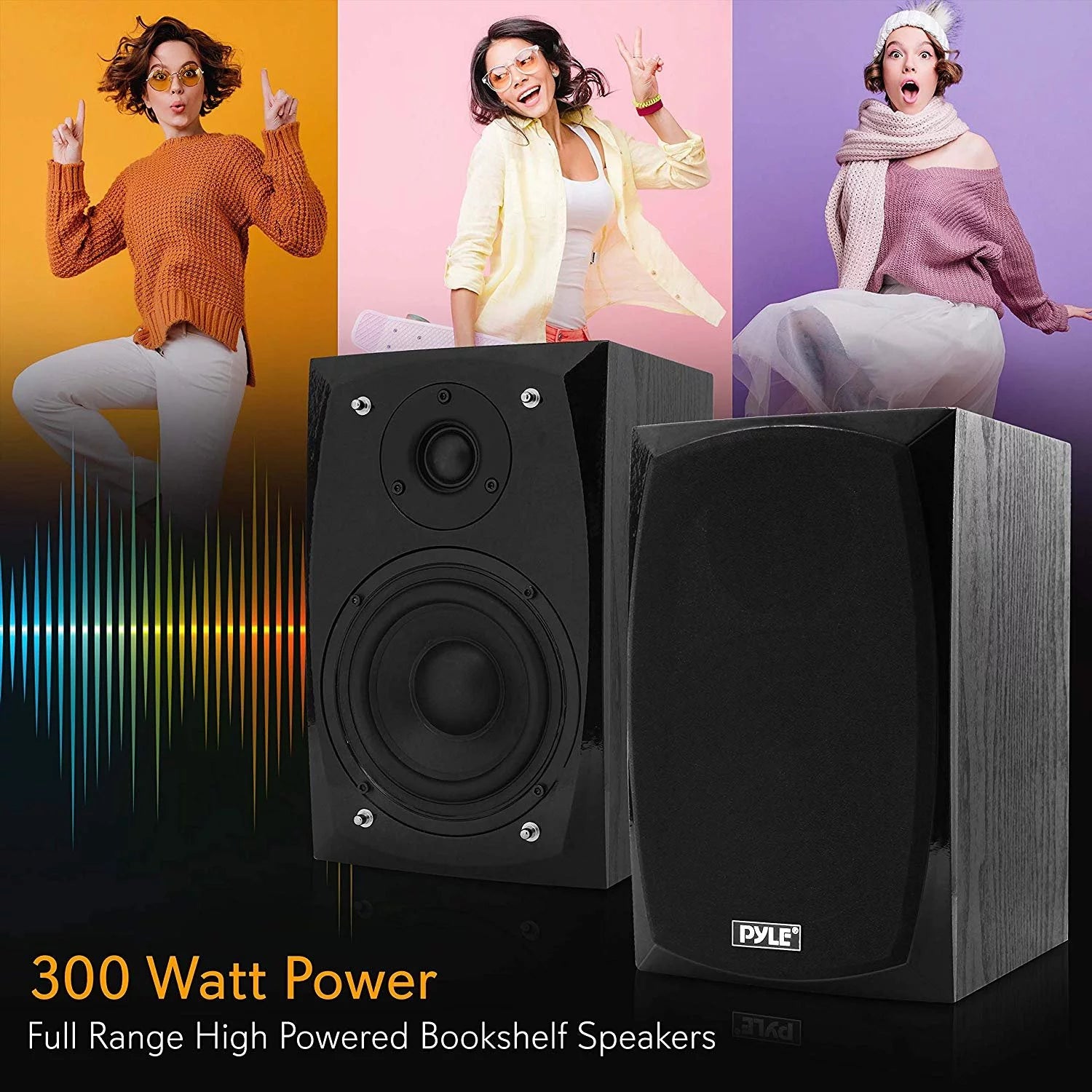 Bluetooth Bookshelf Stereo Speakers, Black K9543