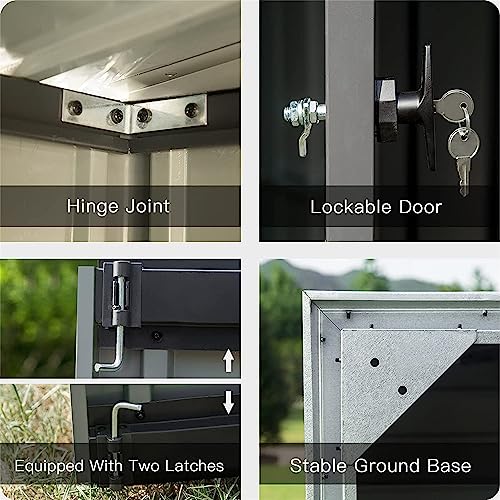 Metal Storage Shed with Pent Roof, Double Lockable Doors V6575