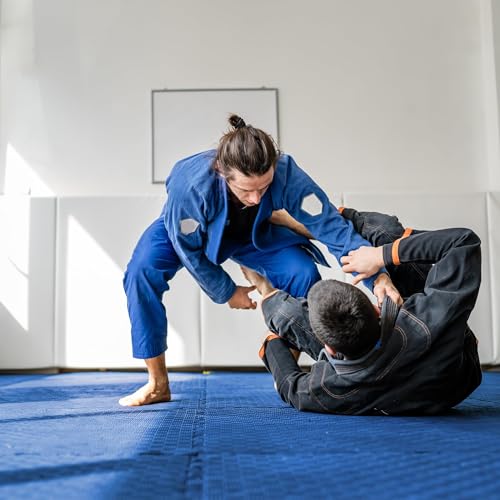 1" Thick EVA Interlocking Foam Gym Flooring Mat, 6 Tiles, Black M5857