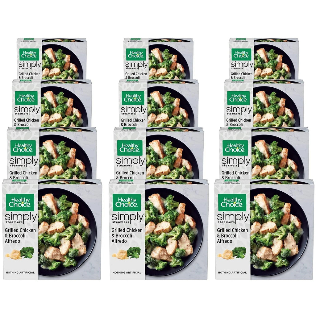 Healthy Choice Simply Steamers Grilled Chicken Breasts & Broccoli Alfredo - Frozen Meal - Nothing Artificial - 12 Pack (9.15 Oz Each) - Ready Set Gourmet Donate a Meal Program