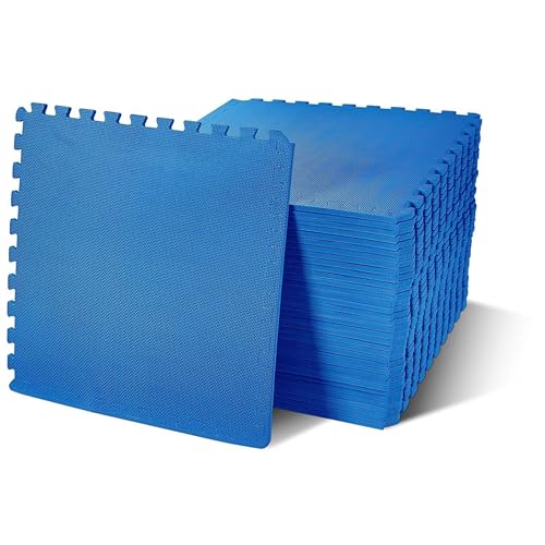 1" Thick EVA Interlocking Foam Gym Flooring Mat, 6 Tiles, Black M5857