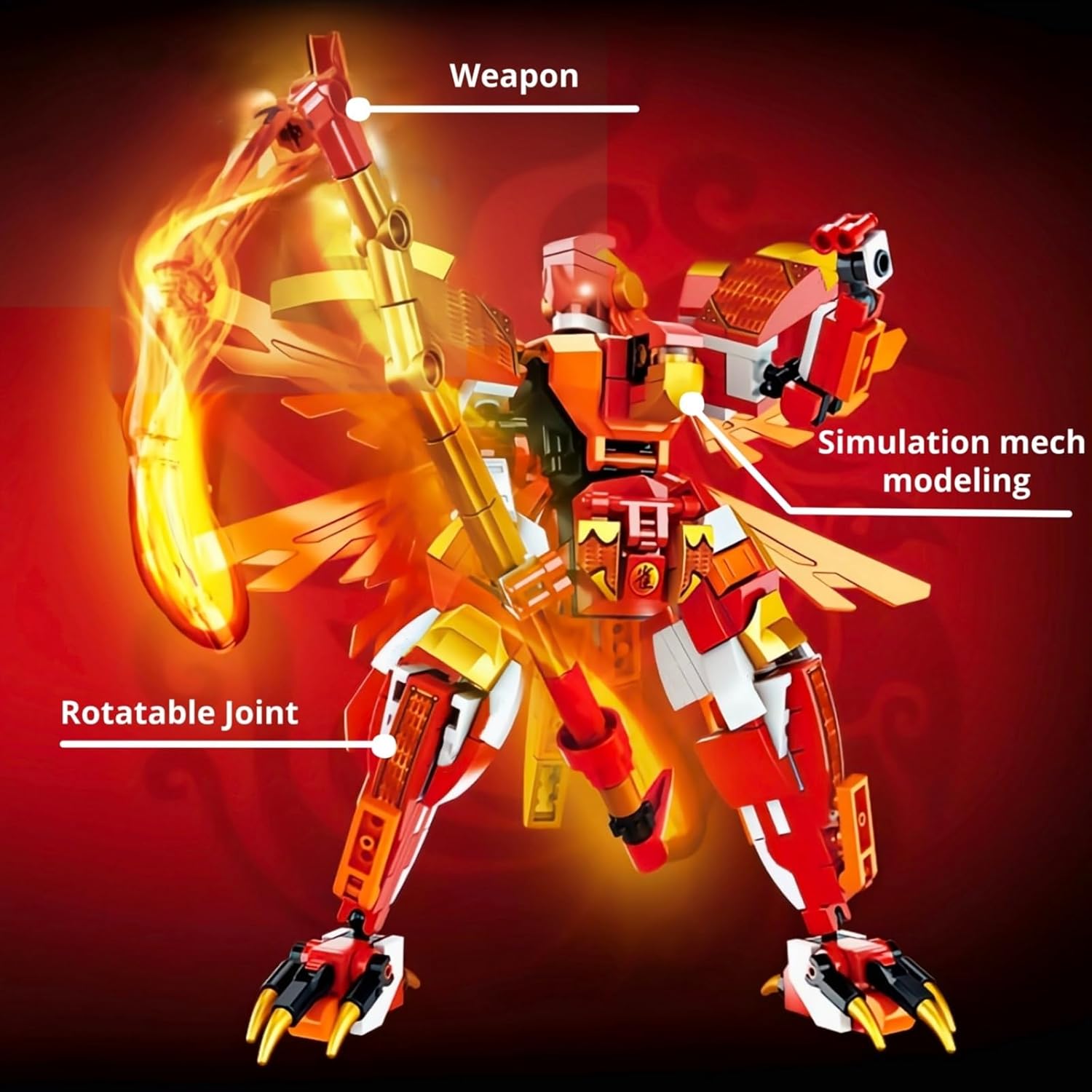 Red Ninja Warrior Robot Building Blocks Set C104071