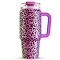 Meoky 32 oz Tumbler with Handle, Insulated Tumbler with Lid and Straw, Stainless Steel Travel Mug, Keeps Cold for 24 Hours, 100% Leak Proof, Fits in Car Cup Holder (Night)
