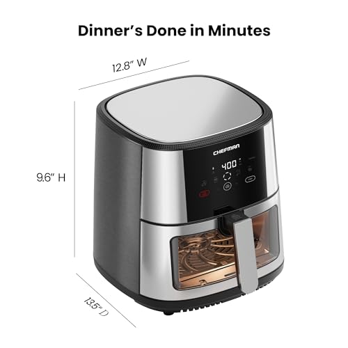 XL 8-Qt Touch Digital Air Fryer, Nonstick Dishwasher-Safe, Stainless Steel I664659