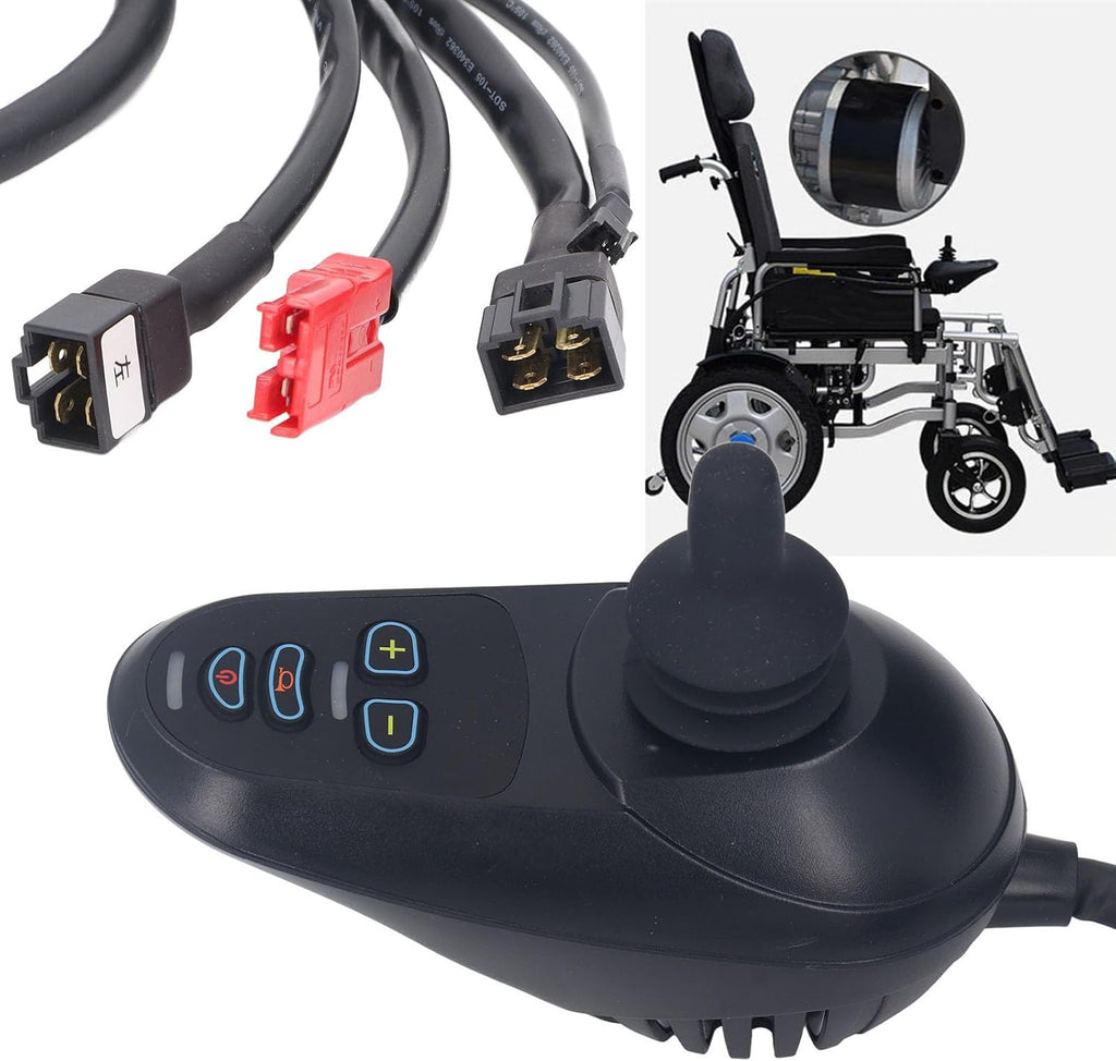 Wheelchair Joystick Controller, 4 Keys, Adjustable Speed and Brake, 24V DC S7589