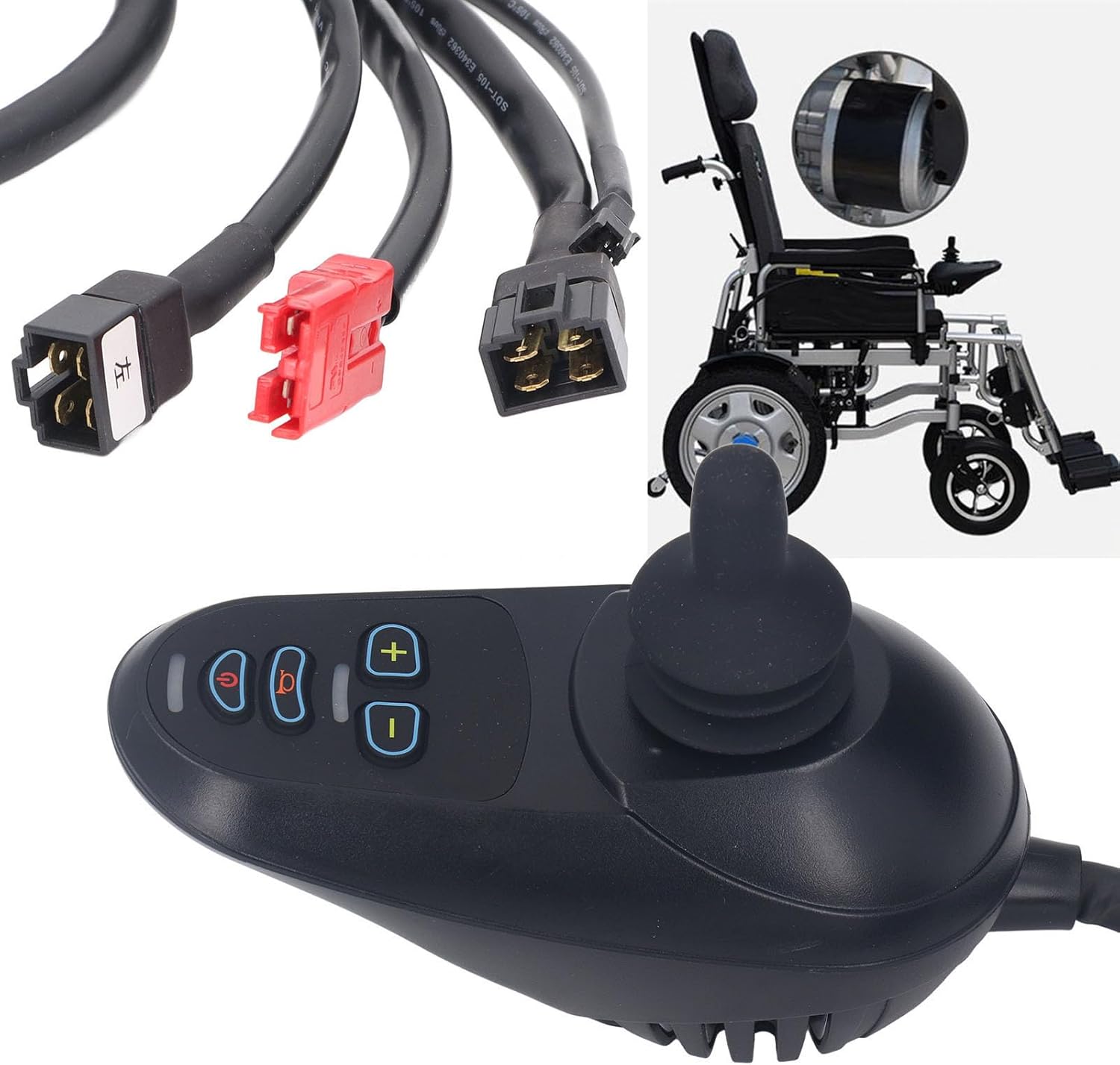 Wheelchair Joystick Controller, 4 Keys, Adjustable Speed and Brake, 24V DC S7589