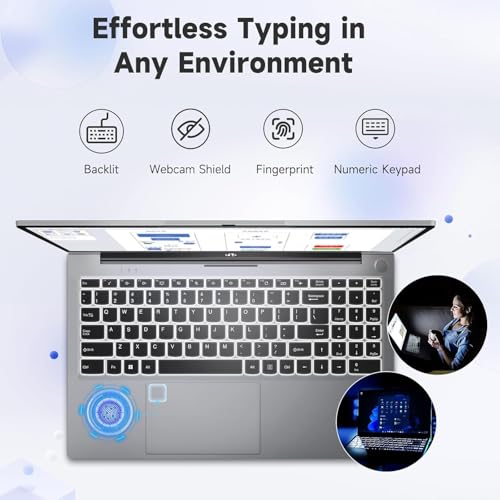 15.6" IPS FHD Laptop, Intel 6 Core i3, 8GB RAM 256GB SSD, Backlit Keyboard, Fingerprint, Win 11 N234426