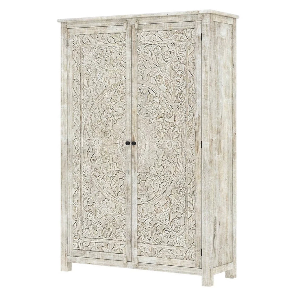 Vintage Carved Wooden Wardrobe/Cabinet/Armoire