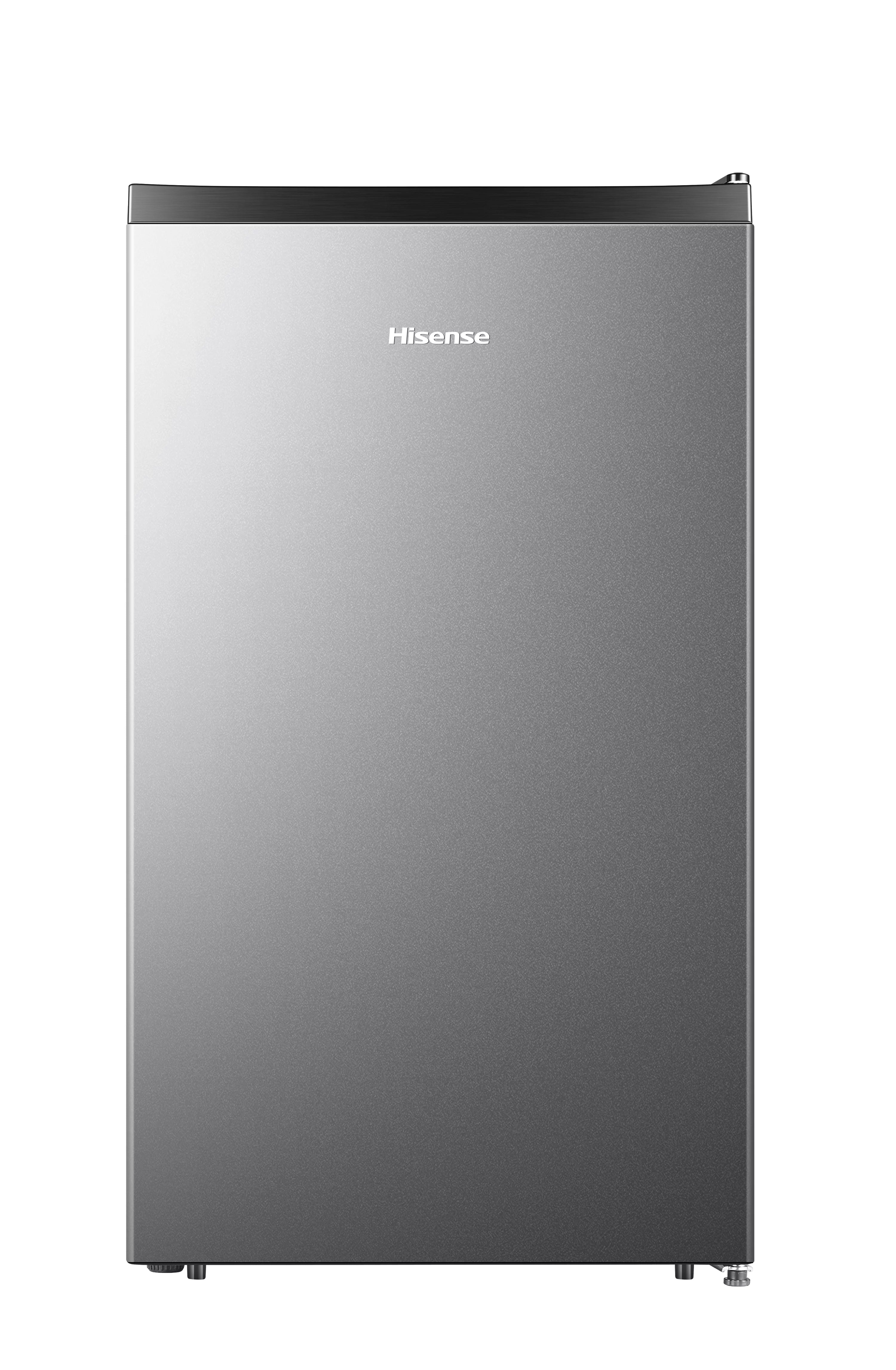 Hisense 4.4 Cu ft. Single Door Mini Fridge with Chiller, Silver 18.7" Width