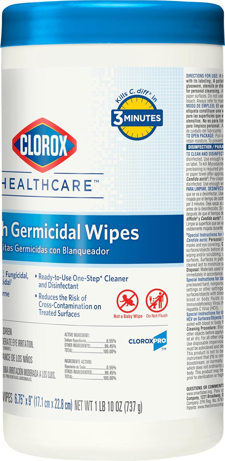 Germicidal Bleach Wipes, 70 Count P39867