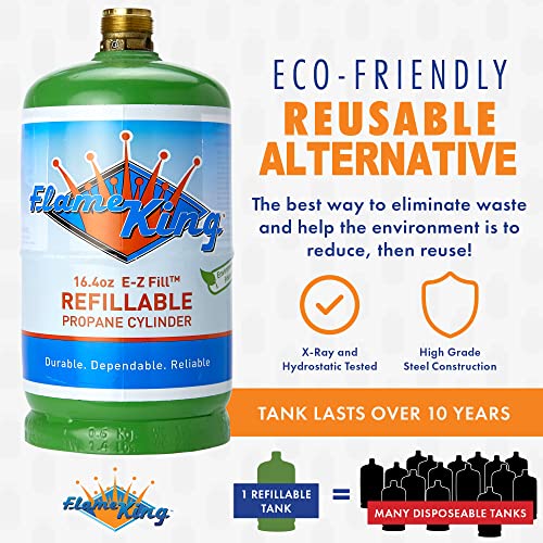 20 lb Steel Propane Tank Cylinder with 2-Pack Refillable 1LB Propane Cylinders Z655