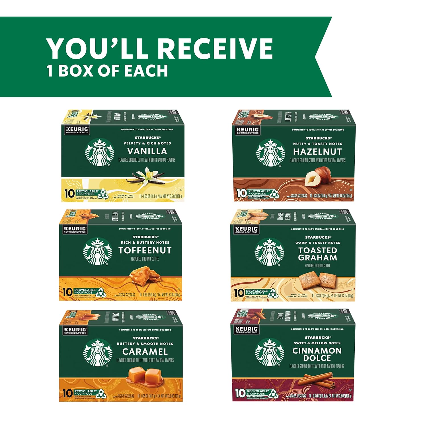 Variety Pack Flavored Coffee Pods for Keurig Brewers, 60 Count F879