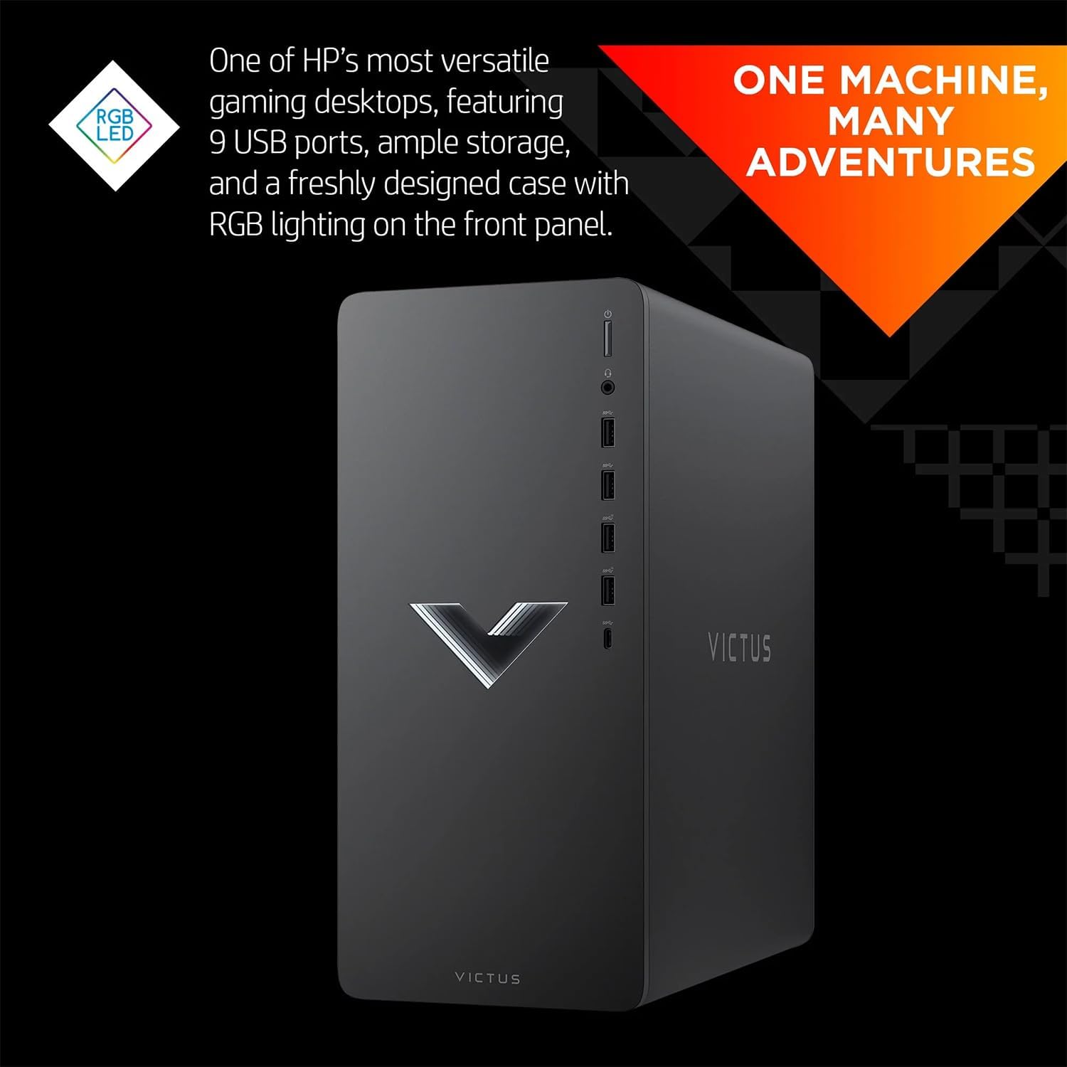 Gaming Tower Desktop, AMD Ryzen 5 5600G, Radeon RX 6400, 16GB RAM, 512GB SSD, Windows 11 Home B1341