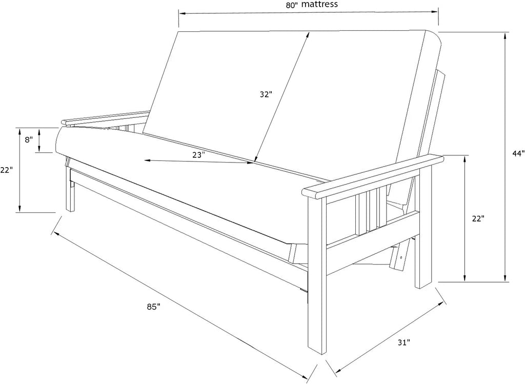 Queen Solid Wood Futon Frame Q931681