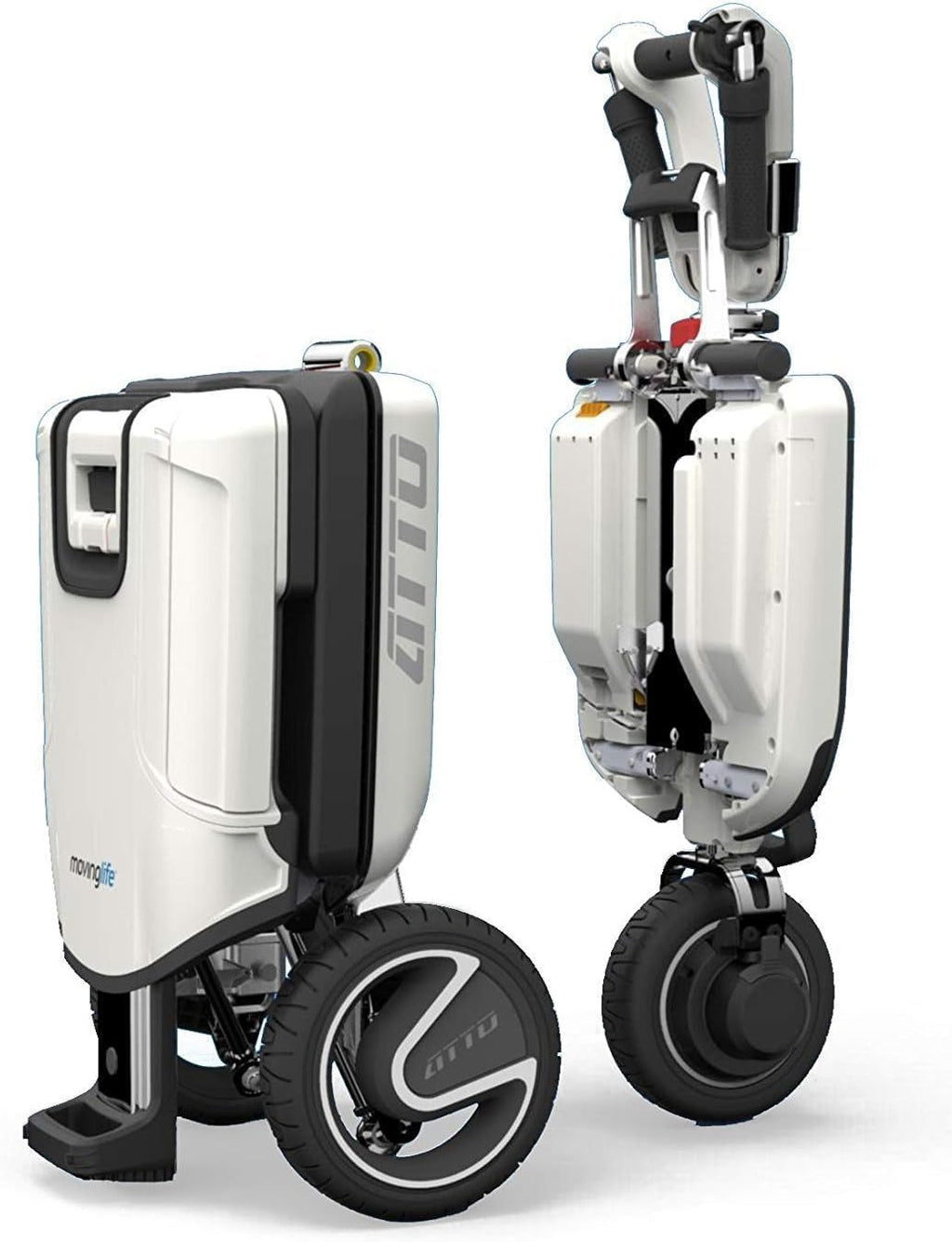 Folding Mobility Scooter with Extended Range Battery, White V9440