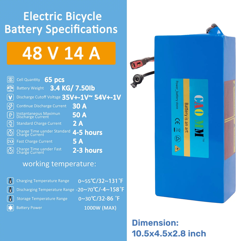 48V 14Ah Lithium Ebike Battery with 5A Charger C393175