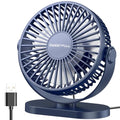 SWEETFULL USB Desk Fan Small Quiet - 3 Speeds Mini Personal Portable Fan 360° Rotation Adjustable, 5 Inch Office Table Cooling Gadgets on Desktop (White)