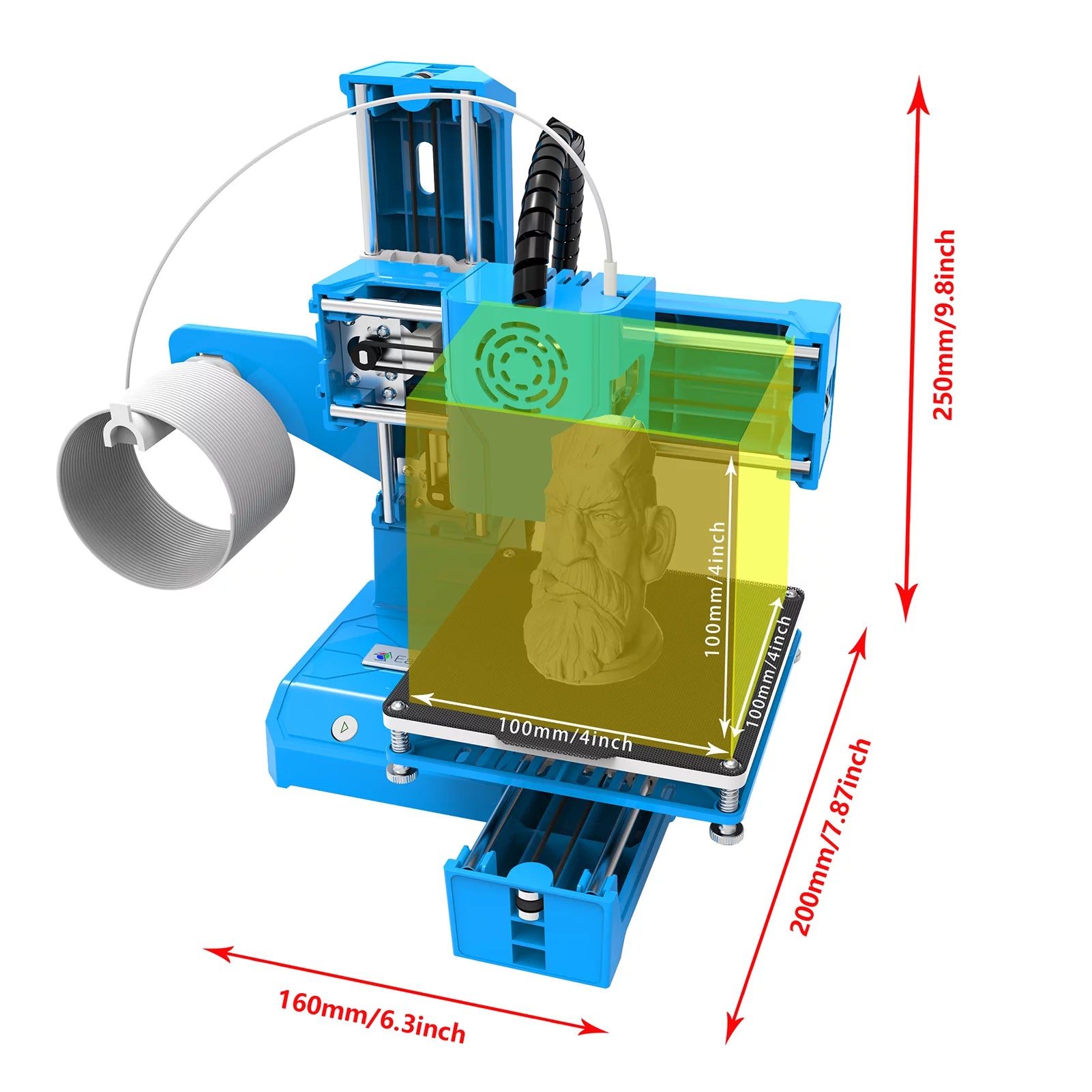 Mini 3D Printer for Kids and Beginners, 100x100x100mm K883294