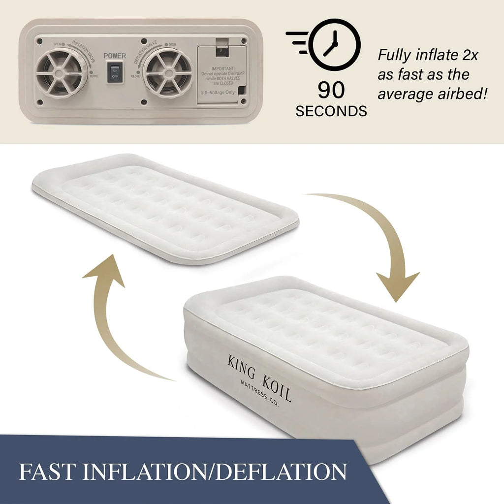 Twin Air Mattress with Built-in Pump, Double High Raised Airbed for Guests F944