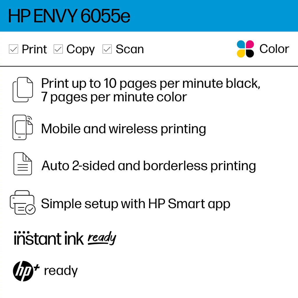 Wireless Color Inkjet Printer with Instant Ink H507022
