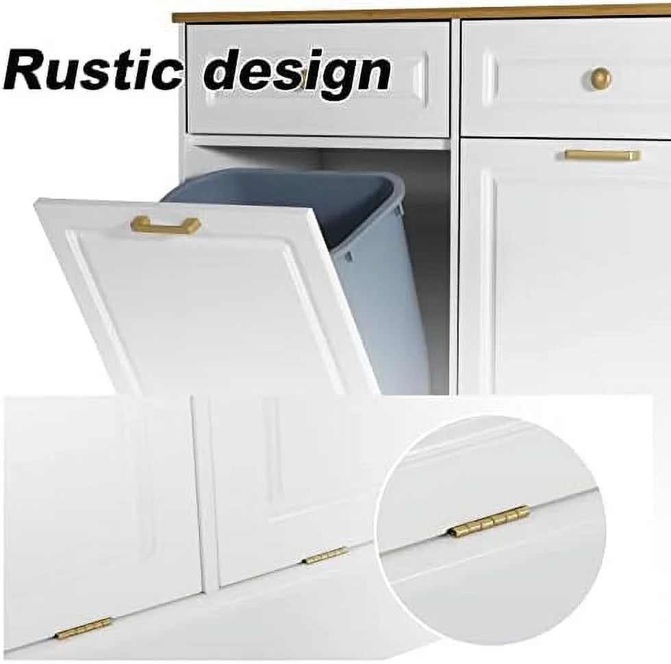Double Barn Door Trash Cabinet with Hideaway Drawer U8207