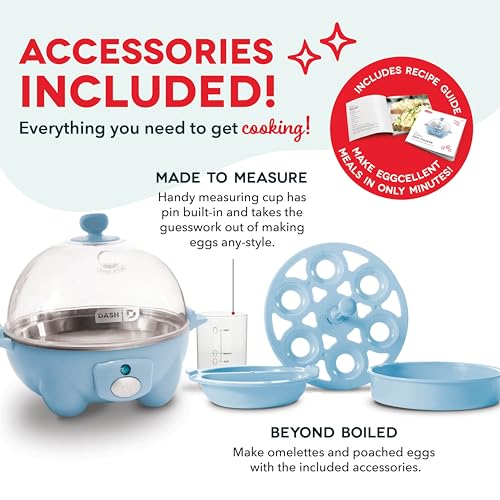 Rapid Egg Cooker for 6 Eggs, Hard Boiled, Poached, Scrambled, or Omelets, Auto Shut Off - Black O7665