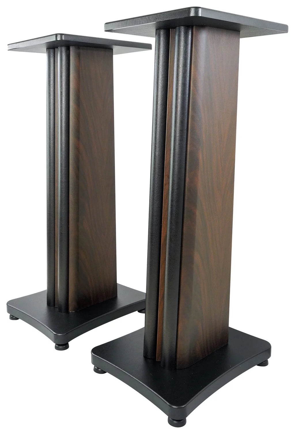 (2) Rockville SS28D Dark Wood Grain 28" Speaker Stands Fits Mackie CR5-X