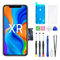 iPhone XR Screen Replacement 6.1'', LCD Display and 3D Touch Screen Digitizer Replacement Frame Assembly with Protector and Adhesive Strips, Compatible with iphone XR A1984, A2105, A2106, A2108