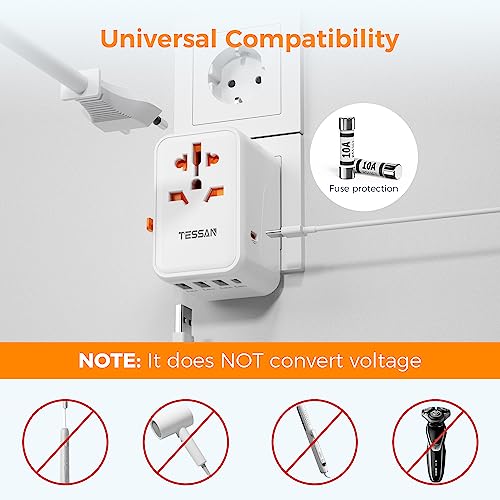 Universal Travel Plug Adapter 30W with USB C and 4 USB A Ports Q472