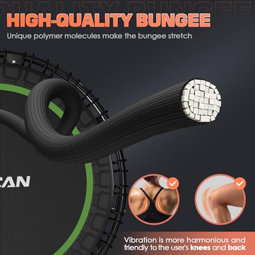 Foldable Mini Trampoline for Adults with Durable Bungees V5441
