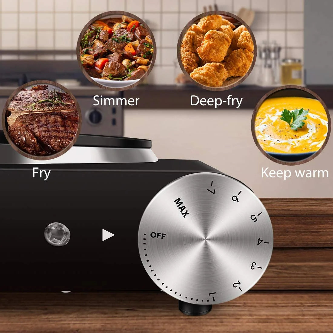 1500W Electric Hot Plate Portable Single Burner Adjustable Temperature B570488