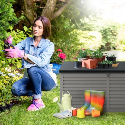 Outdoor Storage Box, Waterproof Lockable Deck Box J4801