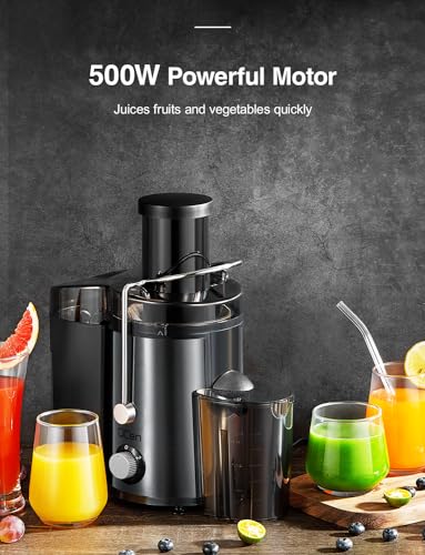 Juicer Machine, 800W Centrifugal Extractor with Wide Mouth Feed Chute, Stainless Steel, BPA-free V753