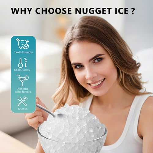 Nugget Ice Maker Countertop, 34lbs Per Day, Auto-Cleaning, Portable with Basket and Scoop Z503075