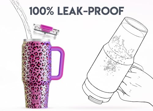 32 oz Insulated Tumbler with Handle, Lid and Straw, Stainless Steel Travel Mug U400