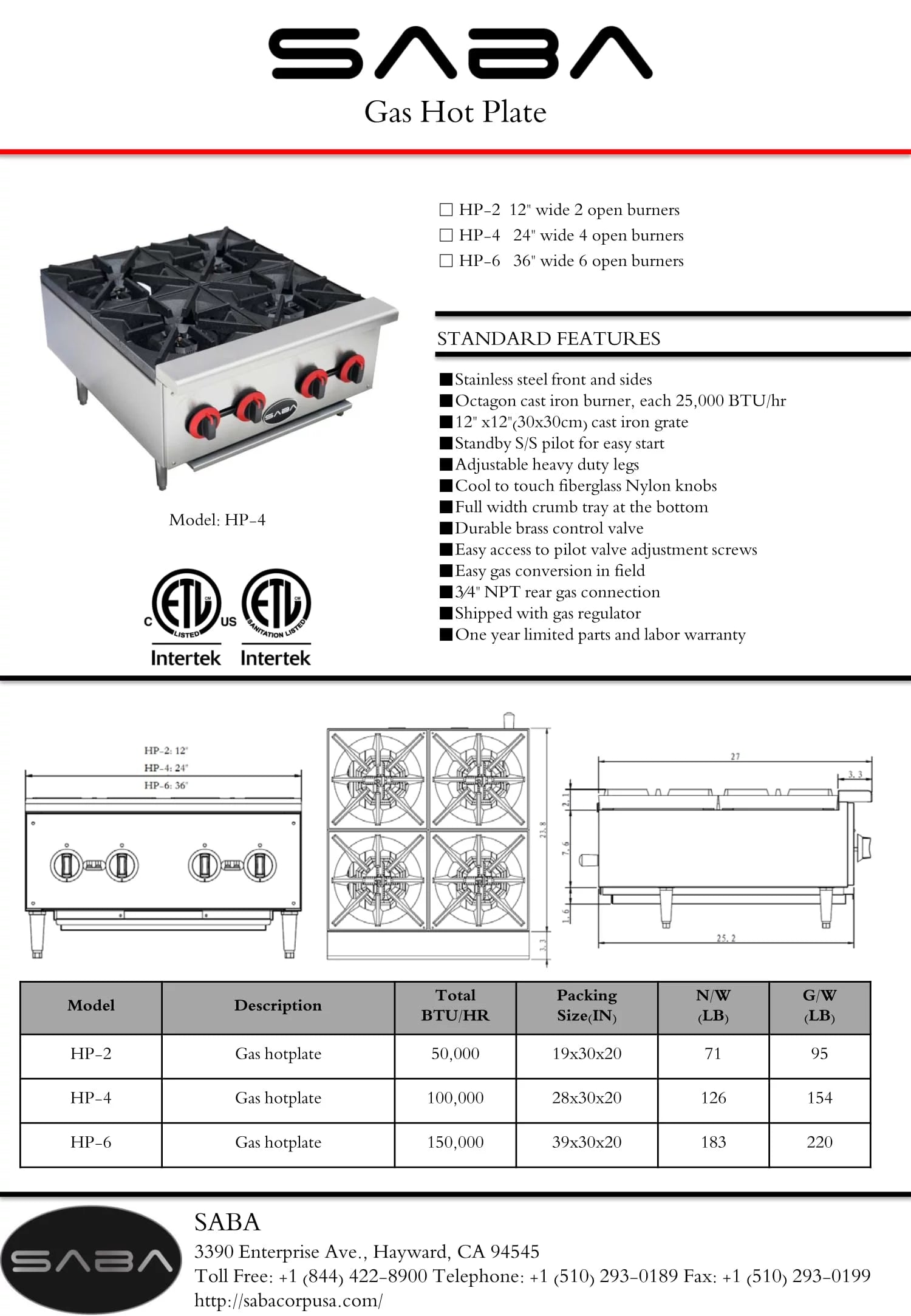 2 Burner Commercial Stainless Steel Hot Plate T2889