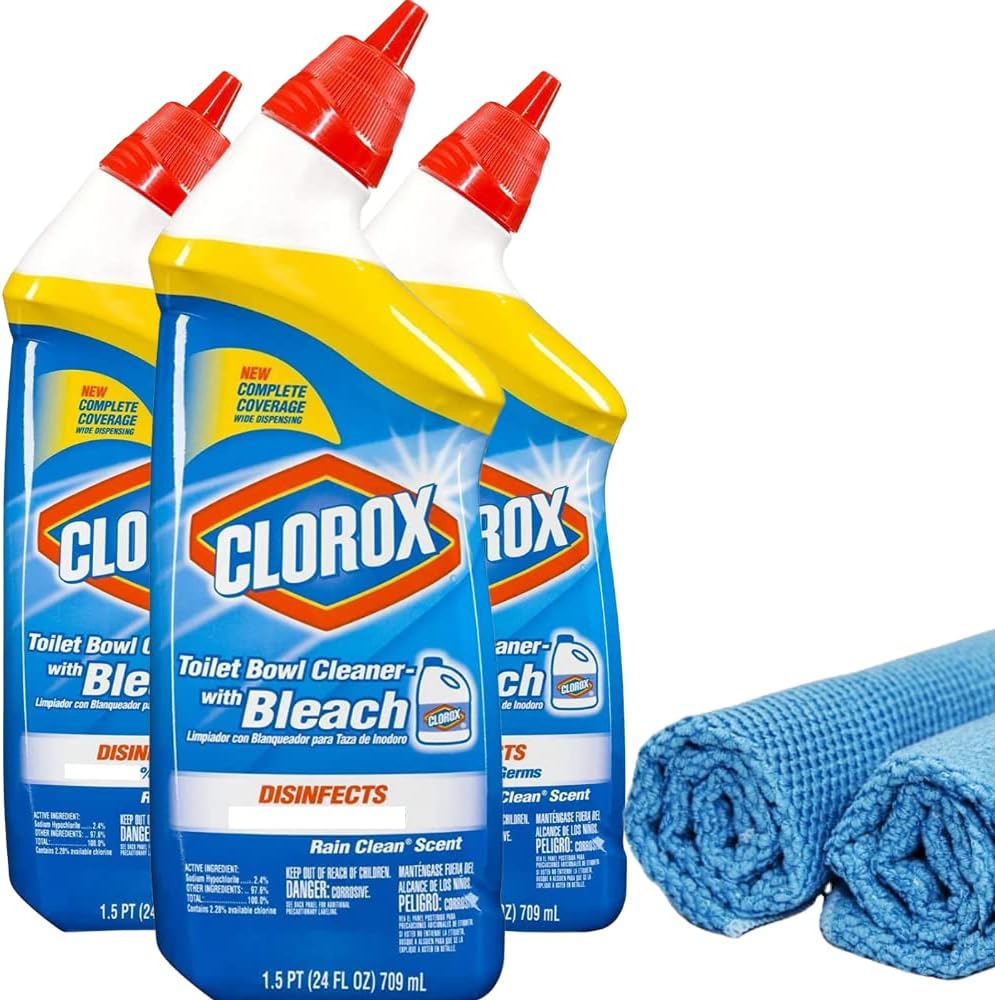 Toilet Bowl Cleaner with Bleach, Rain Clean, 24 oz G36509