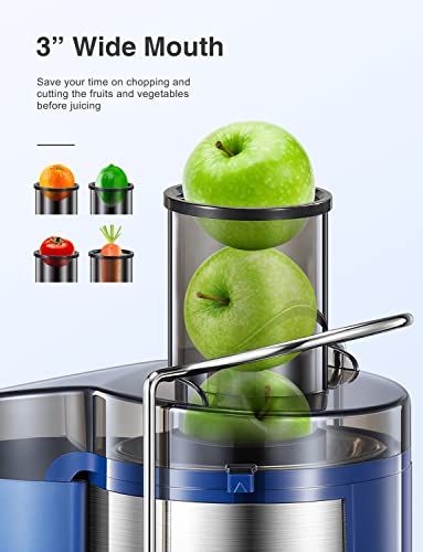 Juicer Machine, 800W Centrifugal Extractor with Wide Mouth Feed Chute, Stainless Steel, BPA-free V753