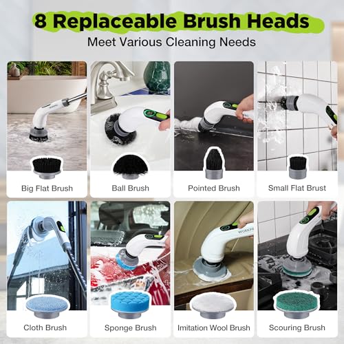 Electric Spin Scrubber, Cordless Cleaning Brush, 3-Speed, Adjustable Handle R56684