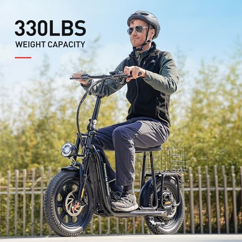 Electric Scooter with Seat, Long Range, Adjustable Handlebar, Dual Suspension J439